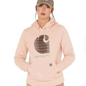NWT Carhartt Women's 3X Rain Defender Relaxed Midweight Logo Hoodie Sweatshirt